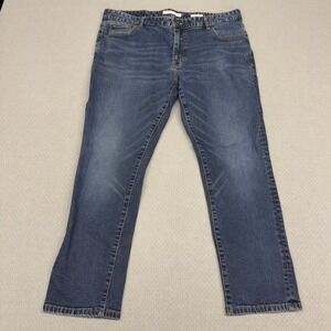 Peter Manning Jeans Mens 38x27 Blue Denim Standard Fit Designer Stretch